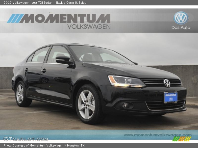 Black / Cornsilk Beige 2012 Volkswagen Jetta TDI Sedan
