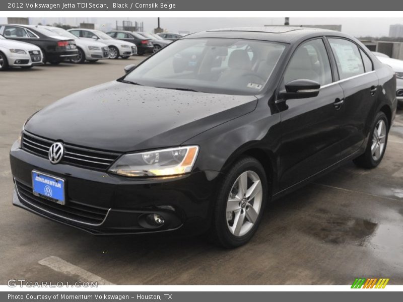 Black / Cornsilk Beige 2012 Volkswagen Jetta TDI Sedan