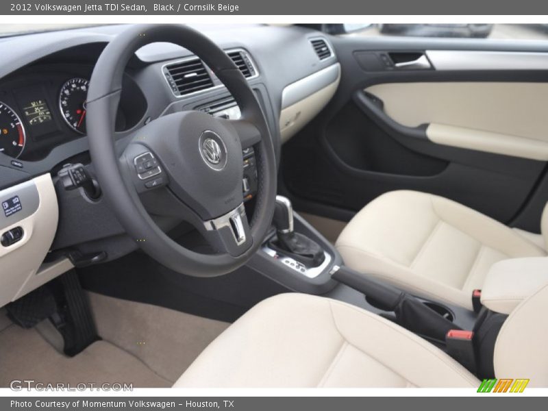 Black / Cornsilk Beige 2012 Volkswagen Jetta TDI Sedan