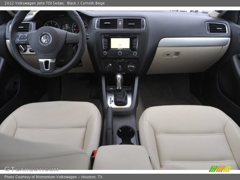 Black / Cornsilk Beige 2012 Volkswagen Jetta TDI Sedan