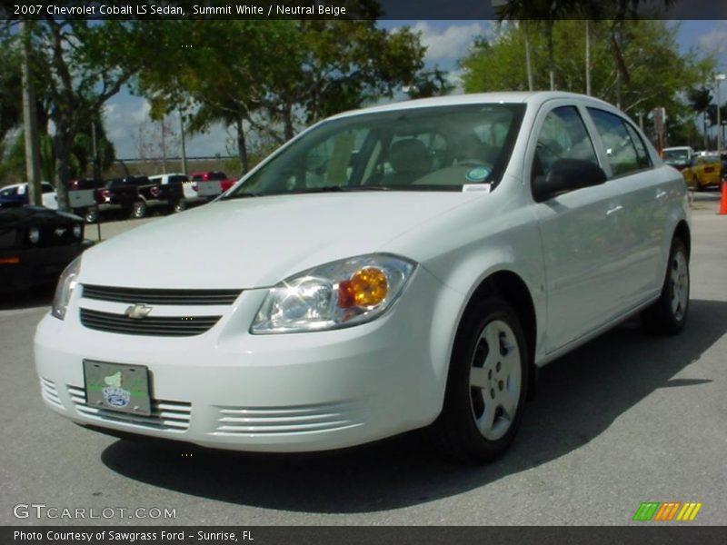 Summit White / Neutral Beige 2007 Chevrolet Cobalt LS Sedan