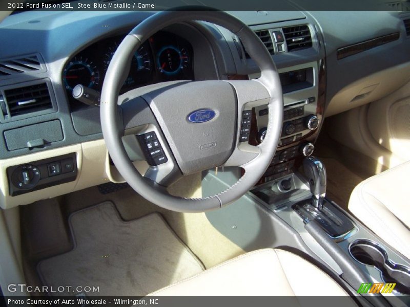 Steel Blue Metallic / Camel 2012 Ford Fusion SEL