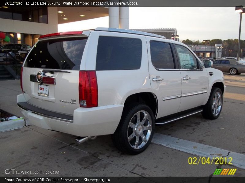 White Diamond Tricoat / Cashmere/Cocoa 2012 Cadillac Escalade Luxury