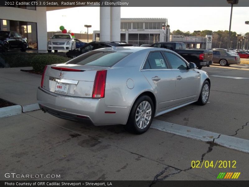 Radiant Silver Metallic / Ebony/Ebony 2012 Cadillac CTS 3.0 Sedan