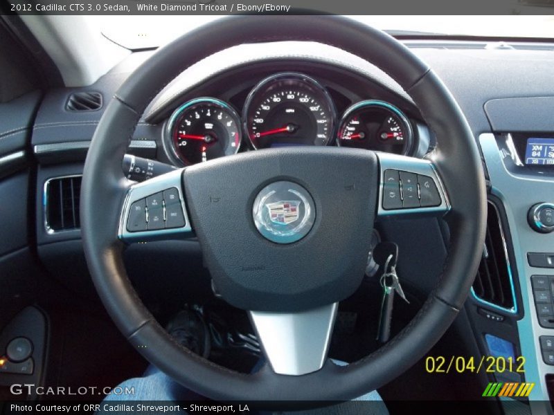 White Diamond Tricoat / Ebony/Ebony 2012 Cadillac CTS 3.0 Sedan
