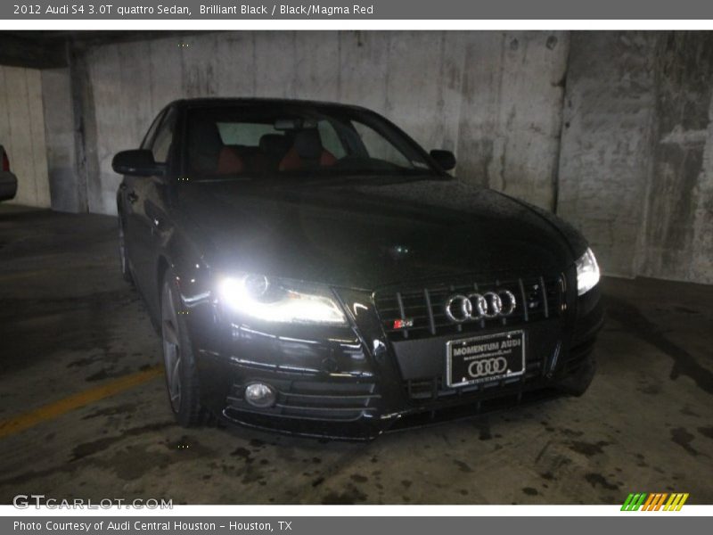Brilliant Black / Black/Magma Red 2012 Audi S4 3.0T quattro Sedan