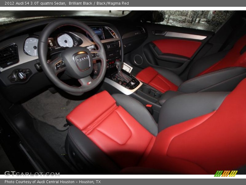 Brilliant Black / Black/Magma Red 2012 Audi S4 3.0T quattro Sedan
