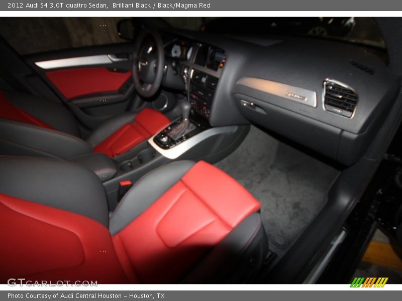 Brilliant Black / Black/Magma Red 2012 Audi S4 3.0T quattro Sedan