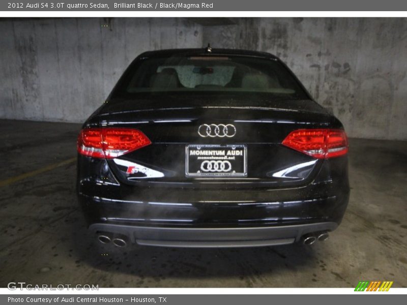 Brilliant Black / Black/Magma Red 2012 Audi S4 3.0T quattro Sedan