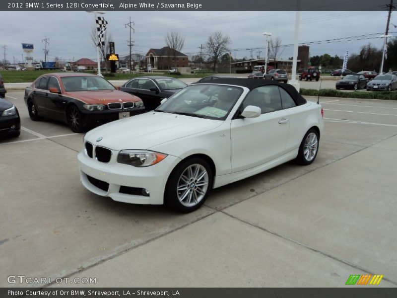 Alpine White / Savanna Beige 2012 BMW 1 Series 128i Convertible