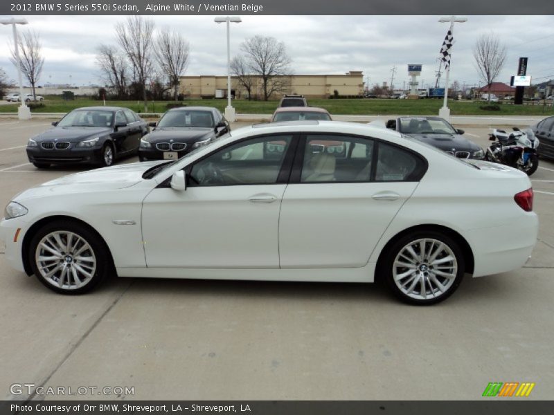 Alpine White / Venetian Beige 2012 BMW 5 Series 550i Sedan