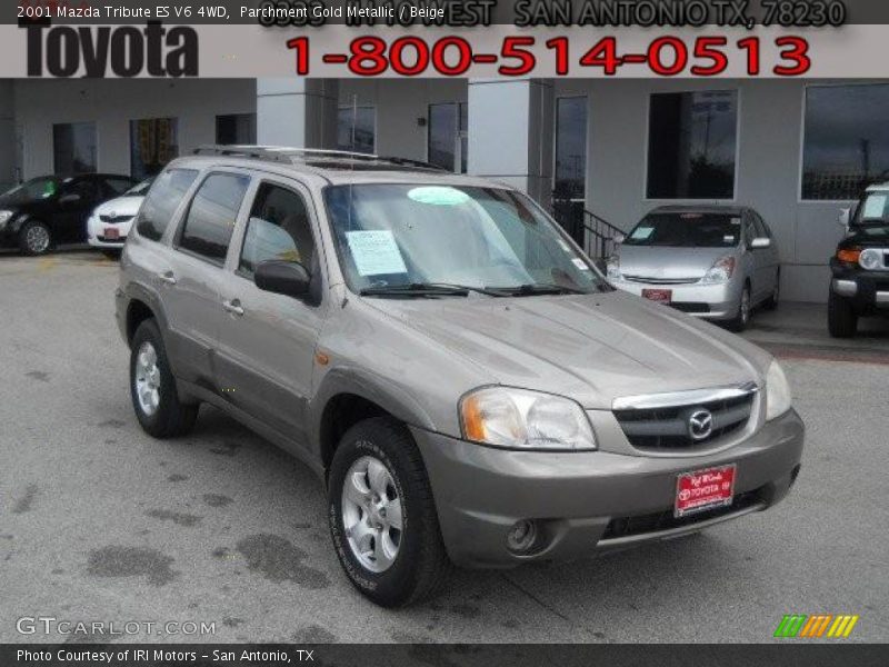 Parchment Gold Metallic / Beige 2001 Mazda Tribute ES V6 4WD