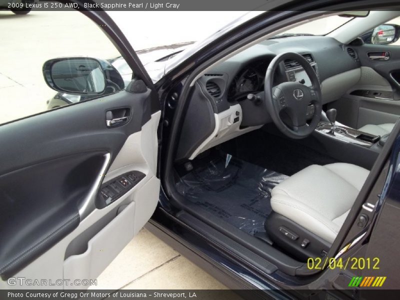 Black Sapphire Pearl / Light Gray 2009 Lexus IS 250 AWD