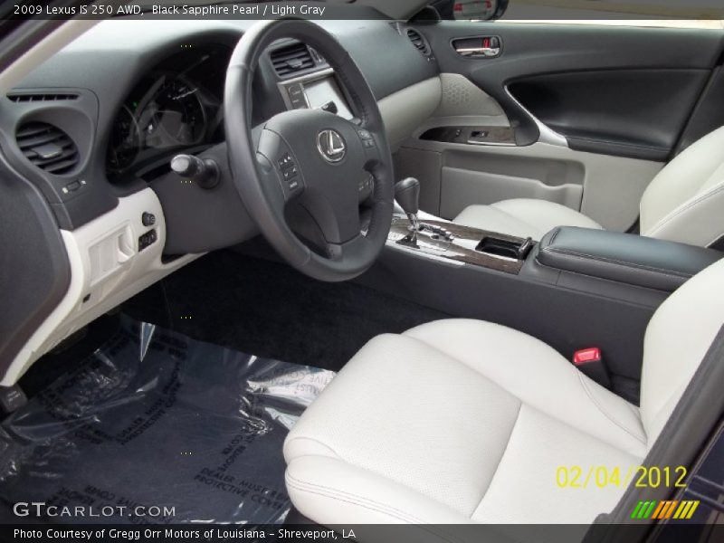 Black Sapphire Pearl / Light Gray 2009 Lexus IS 250 AWD