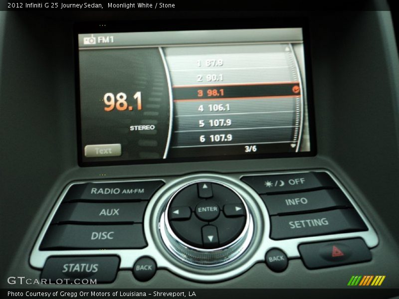 Moonlight White / Stone 2012 Infiniti G 25 Journey Sedan