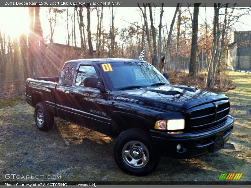 Black / Mist Gray 2001 Dodge Ram 1500 Sport Club Cab 4x4