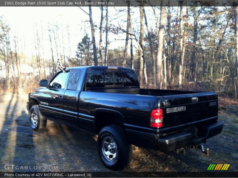 Black / Mist Gray 2001 Dodge Ram 1500 Sport Club Cab 4x4