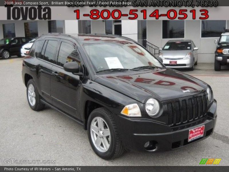 Brilliant Black Crystal Pearl / Pastel Pebble Beige 2008 Jeep Compass Sport