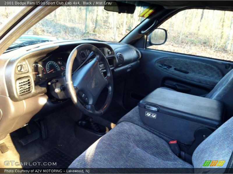 Black / Mist Gray 2001 Dodge Ram 1500 Sport Club Cab 4x4