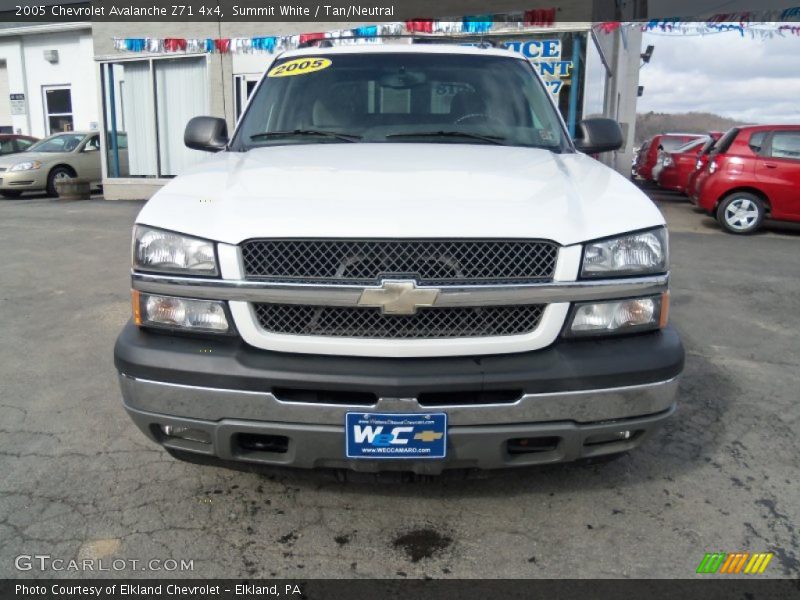 Summit White / Tan/Neutral 2005 Chevrolet Avalanche Z71 4x4