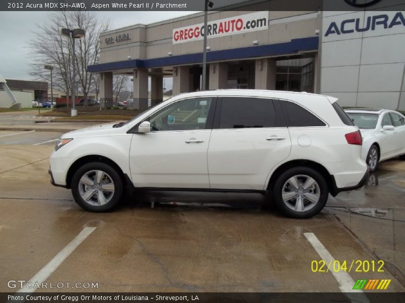 Aspen White Pearl II / Parchment 2012 Acura MDX SH-AWD