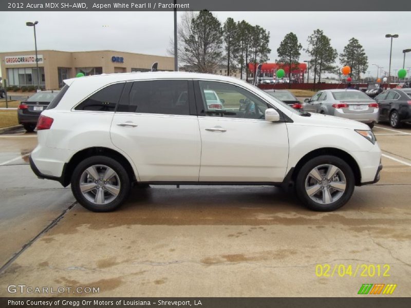 Aspen White Pearl II / Parchment 2012 Acura MDX SH-AWD