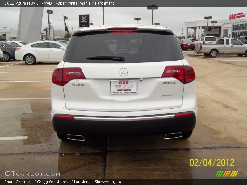 Aspen White Pearl II / Parchment 2012 Acura MDX SH-AWD