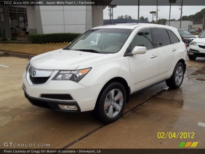 Aspen White Pearl II / Parchment 2012 Acura MDX SH-AWD