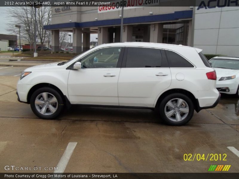 Aspen White Pearl II / Parchment 2012 Acura MDX SH-AWD