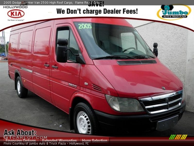 Flame Red / Gray 2005 Dodge Sprinter Van 2500 High Roof Cargo