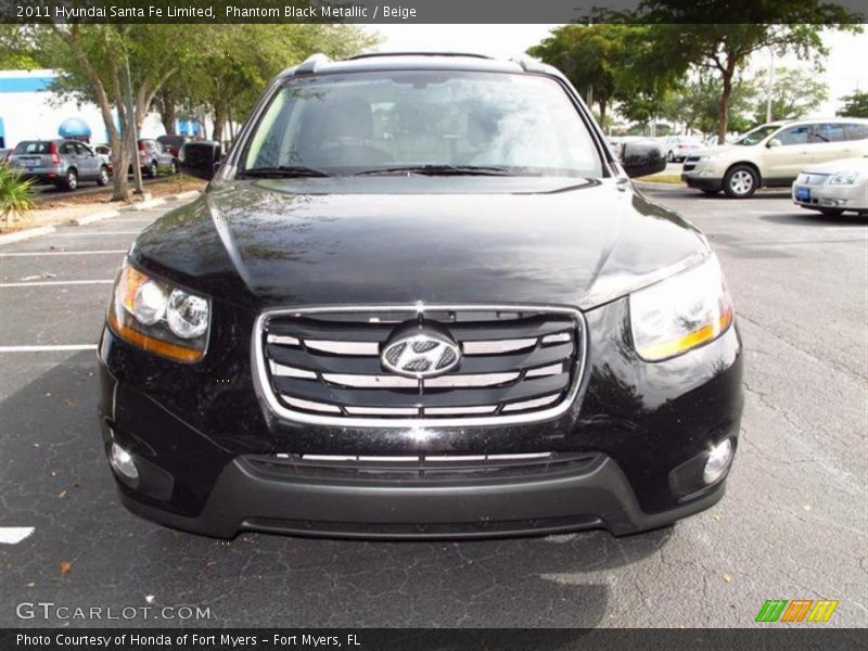 Phantom Black Metallic / Beige 2011 Hyundai Santa Fe Limited