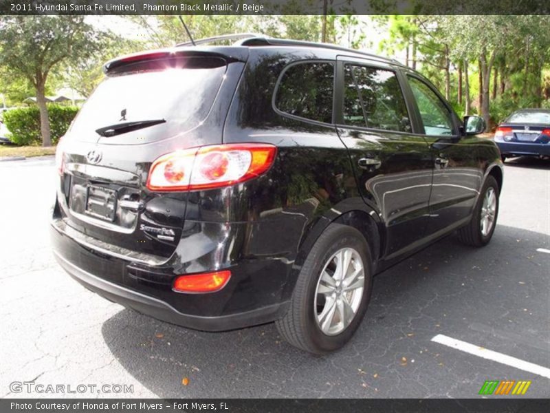 Phantom Black Metallic / Beige 2011 Hyundai Santa Fe Limited