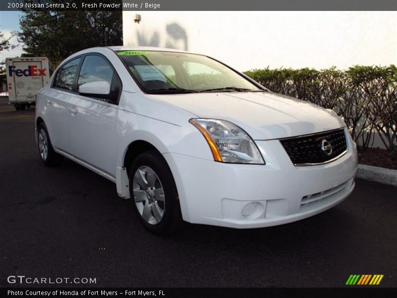 Fresh Powder White / Beige 2009 Nissan Sentra 2.0