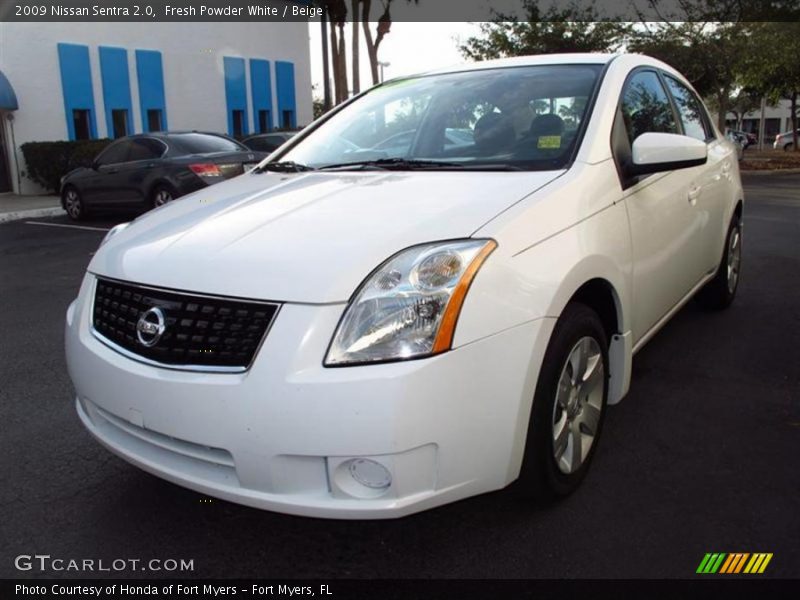 Fresh Powder White / Beige 2009 Nissan Sentra 2.0
