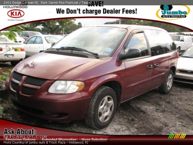 Dark Garnet Red Pearlcoat / Taupe 2001 Dodge Caravan SE