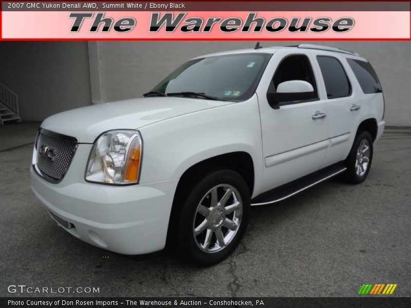 Summit White / Ebony Black 2007 GMC Yukon Denali AWD