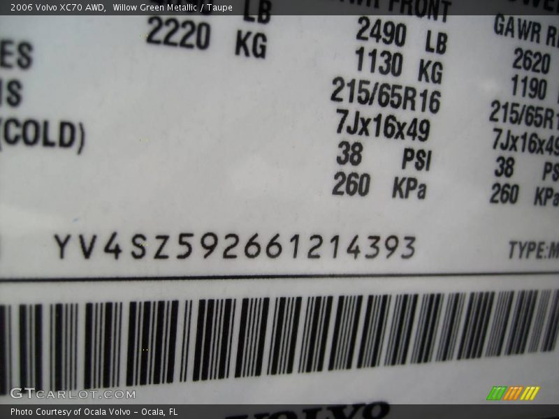 Willow Green Metallic / Taupe 2006 Volvo XC70 AWD