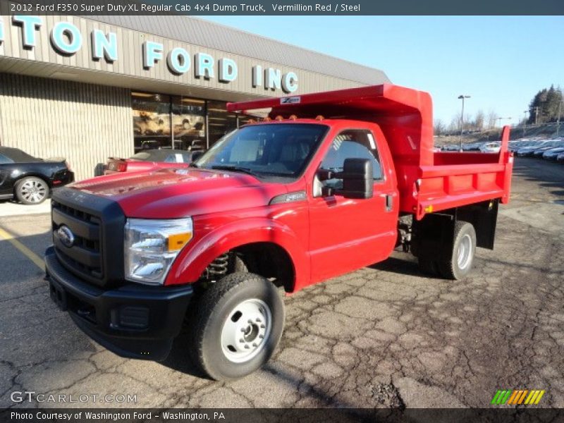 Vermillion Red / Steel 2012 Ford F350 Super Duty XL Regular Cab 4x4 Dump Truck