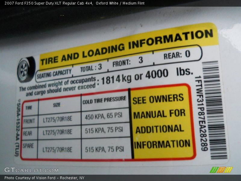Oxford White / Medium Flint 2007 Ford F350 Super Duty XLT Regular Cab 4x4