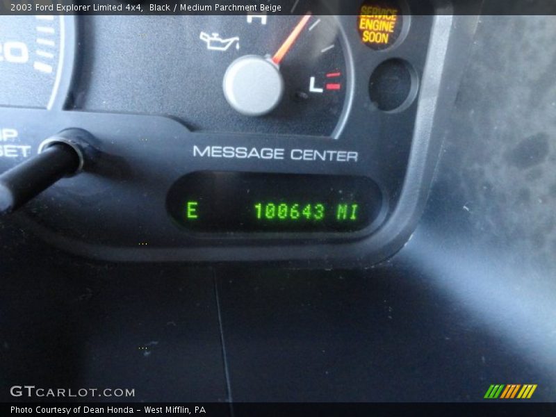Black / Medium Parchment Beige 2003 Ford Explorer Limited 4x4