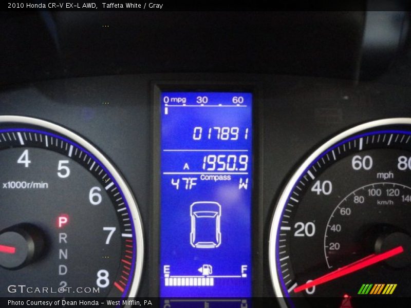 Taffeta White / Gray 2010 Honda CR-V EX-L AWD