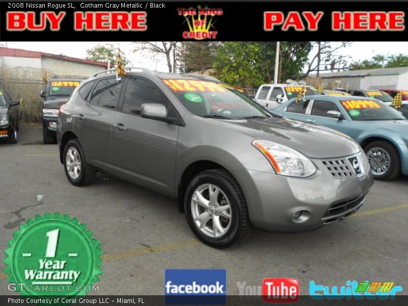 Gotham Gray Metallic / Black 2008 Nissan Rogue SL