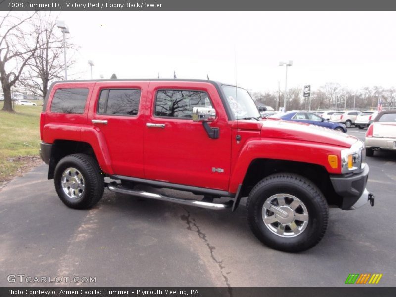 Victory Red / Ebony Black/Pewter 2008 Hummer H3