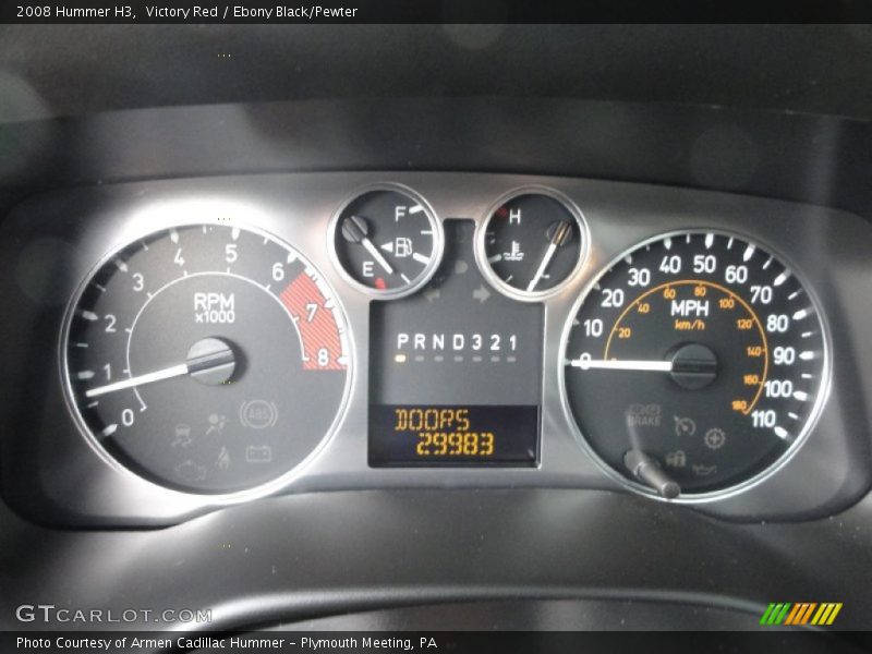 Victory Red / Ebony Black/Pewter 2008 Hummer H3