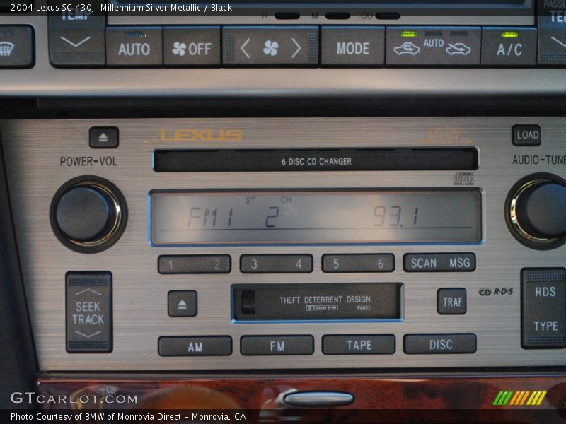 Millennium Silver Metallic / Black 2004 Lexus SC 430