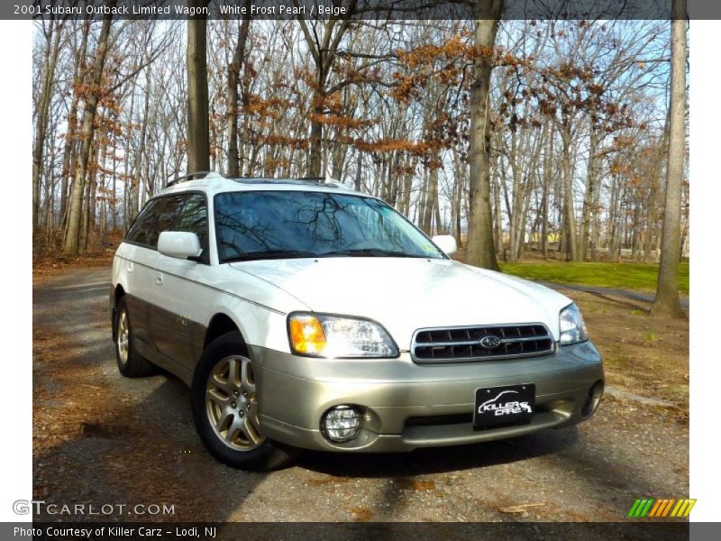 White Frost Pearl / Beige 2001 Subaru Outback Limited Wagon