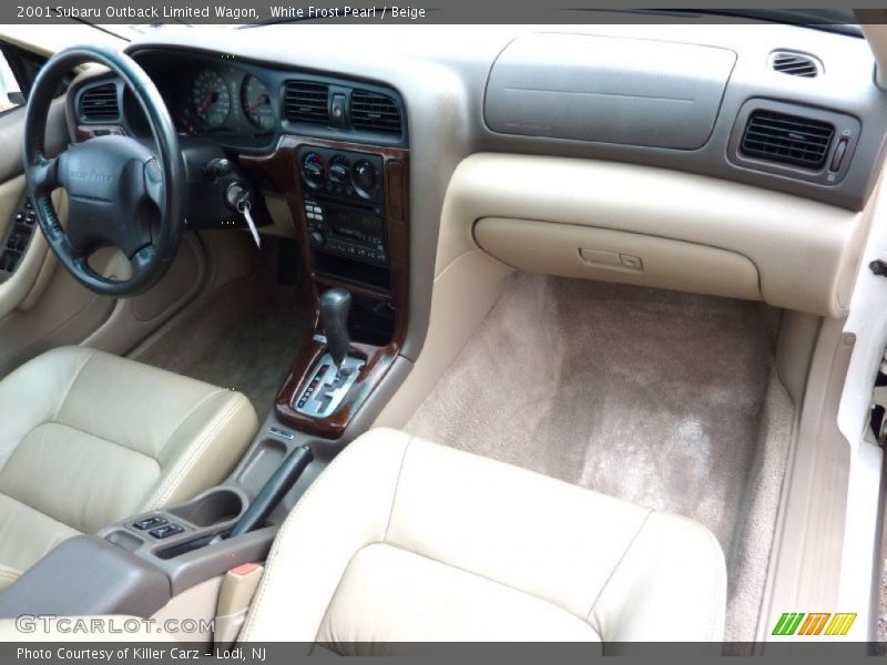 White Frost Pearl / Beige 2001 Subaru Outback Limited Wagon