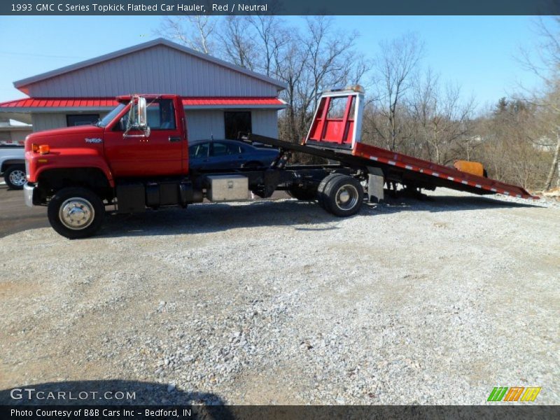 Red / Neutral 1993 GMC C Series Topkick Flatbed Car Hauler