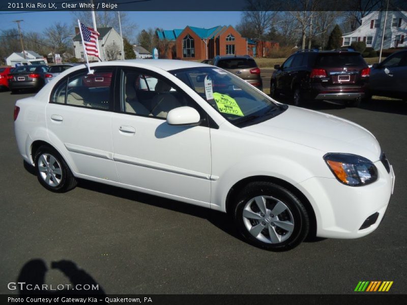 Clear White / Beige 2011 Kia Rio LX