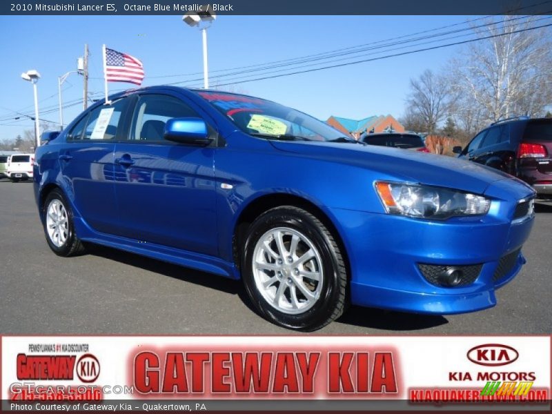 Octane Blue Metallic / Black 2010 Mitsubishi Lancer ES